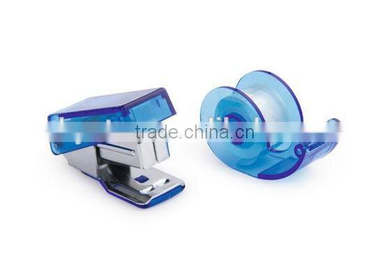 Plastic case set plastic tool case mini plastic case containing: Stitcher, spare hooks, tape dispenser, color clips, rubber Band