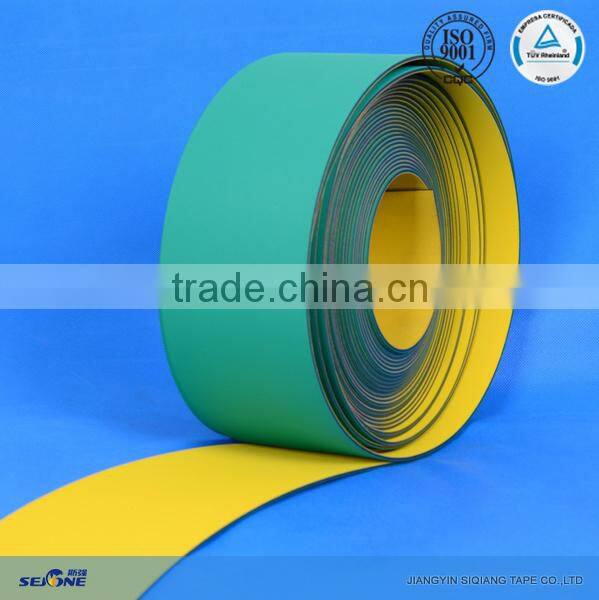 2.5MM yellow/green Rubber flat transmission belt high energy saving and antistatic blet