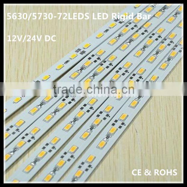 factory hot sale 5630/5730 led strip light with 72leds/m led rigid strip smd 5630