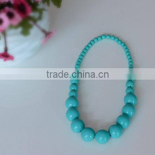 2014 new design colorful lbeaded necklace fashion chain necklace