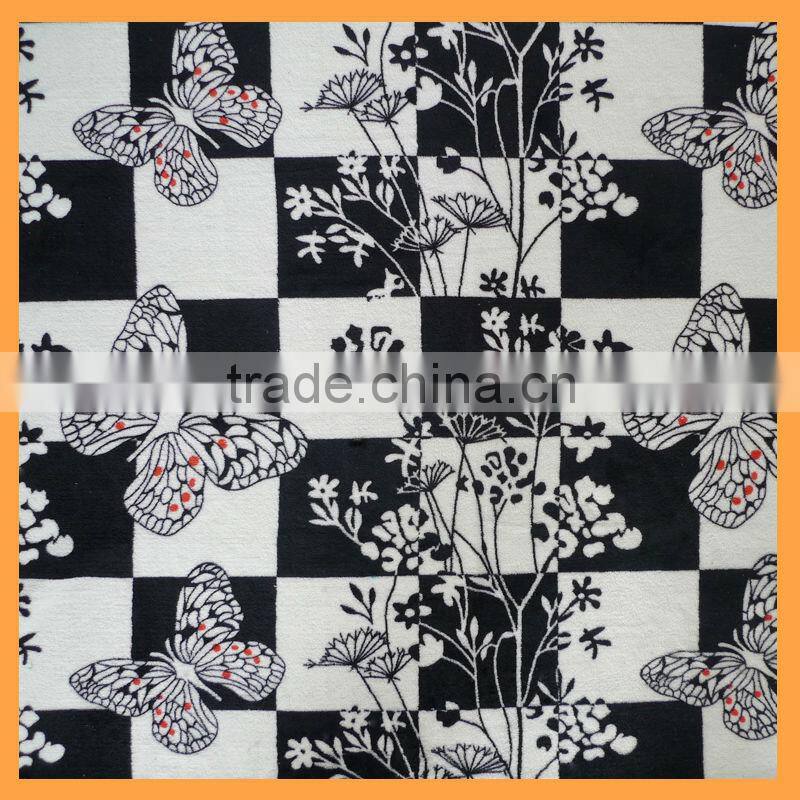 Rotary printed coral fleece for winter beding sets