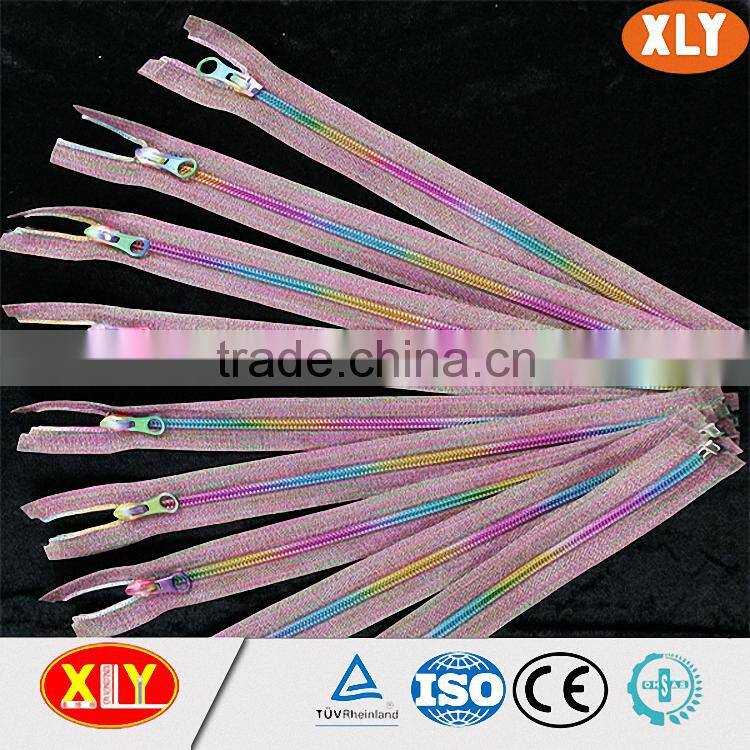 fancy branded shirt zipper , colorful printed nylon zipper