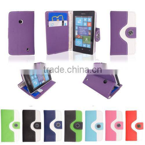 Book Wallet PU Leather Magnetic Flip Case Cover For Nokia Lumia 520