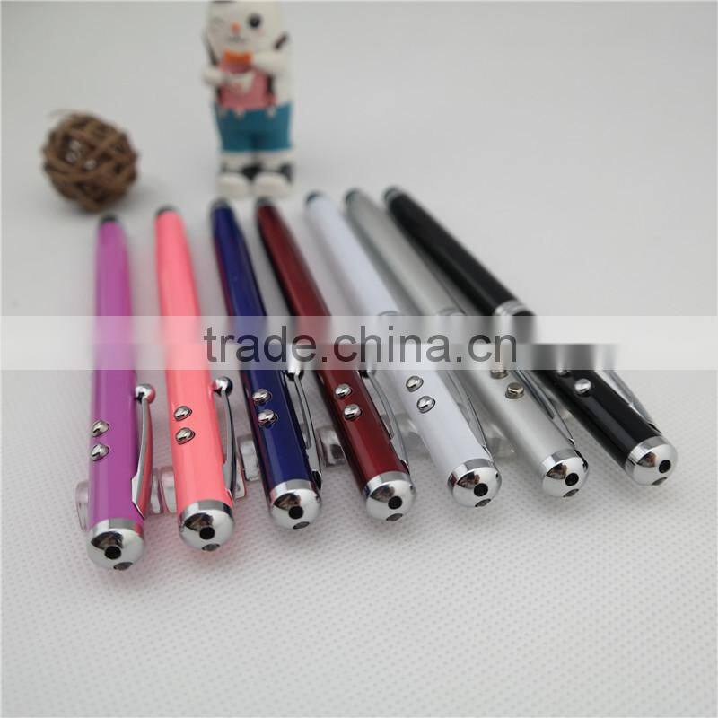 multifunctional 4 in 1 laser pen , LED ball pen with with stylus