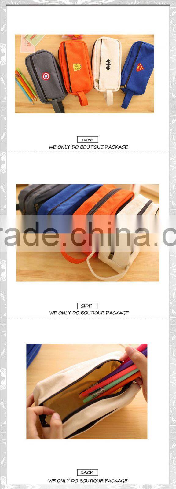 Canvas fashion custom girl pencil case cartoon