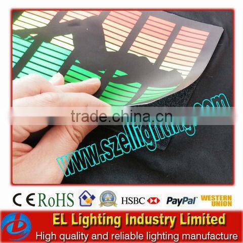2013 hot selling new design el sound sensitive t-shirt panel