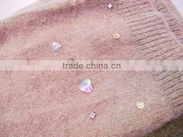 fashion Angora wool gloves scarf set