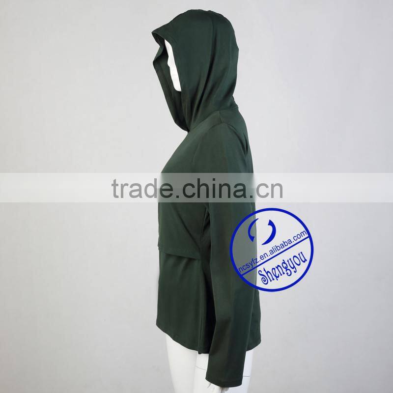 OEM Long sleeve woman maternity clothing pregnant breastfeeding top tshirt with hoodie china wholesale