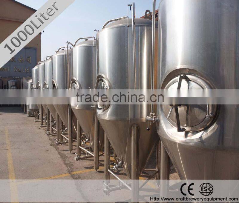 1000L SUS304 micro beer fermenter with jacket