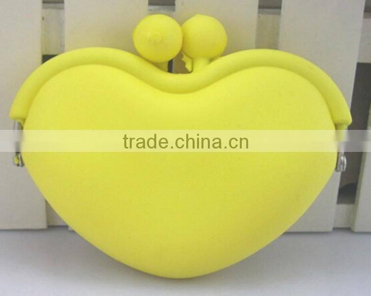 Cute Silicone Custom Print Red Heart Shaped Coin Purses For Ladies