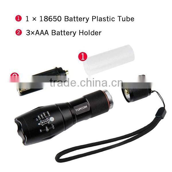 XML T6 Water Resistant Camping Torch Adjustable Focus Zoom Tactical Flashlight