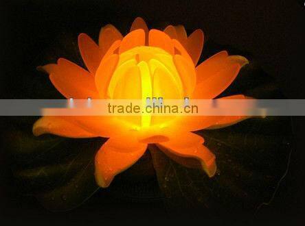 Battery operated Color changing Floating lotus with LED light for deccoration