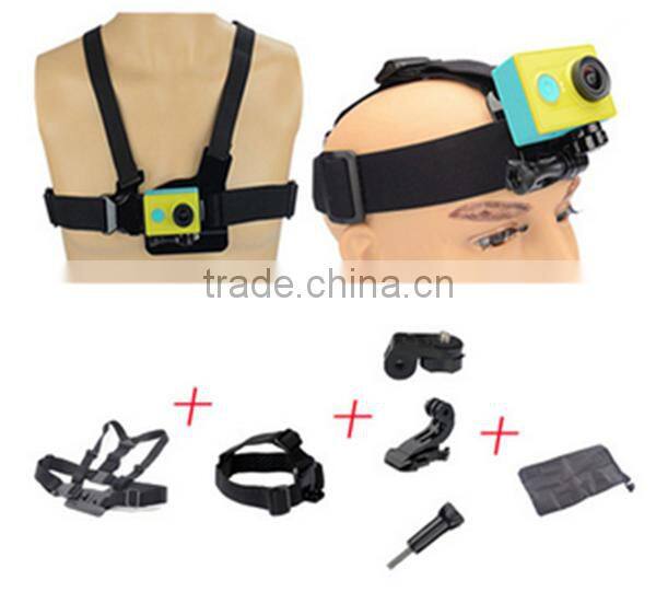 For Gopro Accessories Kit For Xiaoyi Camera Accessories Kit 6 in 1 Adjustable Head Strap+Chest Body Strap