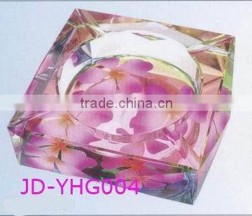 New Design mordern square Rectangle engraved Crystal Ashtray