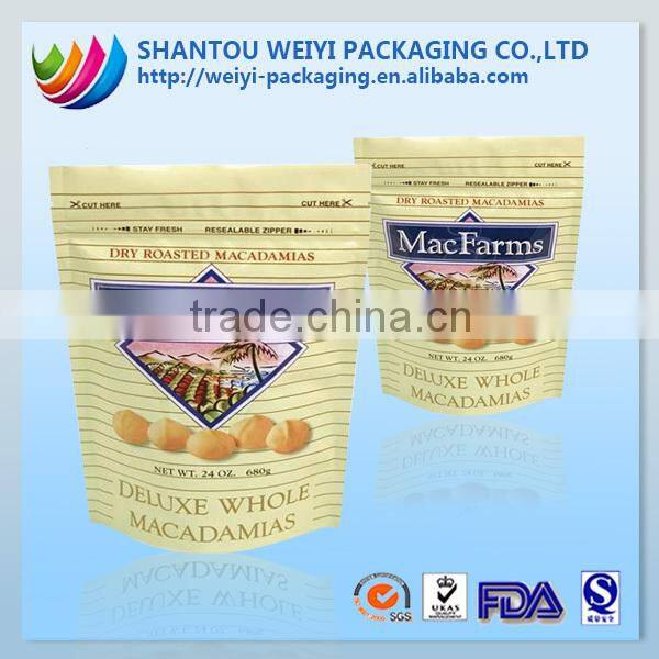 alibaba china supplier wholesale kraft stand up pouch with zipper