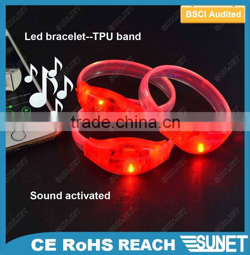 Hot new products for 2016 plastic soft glow-bracelet