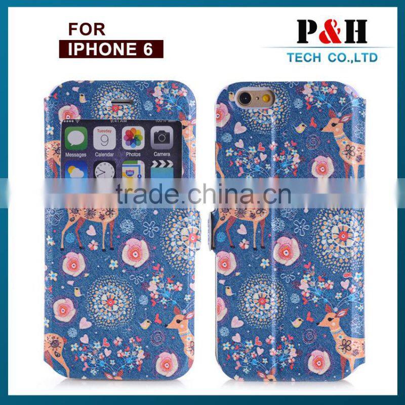 Colorful Drawing Style Flip Leather Case for Apple iPhone 6 iphone 6 plus,for iphone 6s case