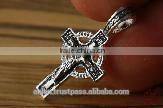 Burnished Silver 925 Cross Crucifix. Russian & Greek Orthodox Style.