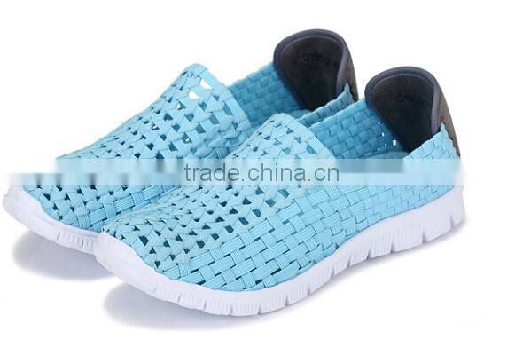 HOT SALES LADY WOVEN ELASTIC SHOES CASUAL SHOES slip-on loafers shoes