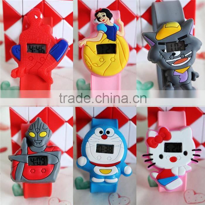 Cute cheap children animal cartoon silicone electronic clap students watch slap watch