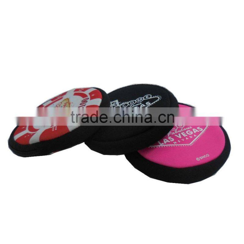 eco-friendly neoprene waterproof mini pouch, round shape wallet/purse handbag, pocket money/keys mini handbag for gift