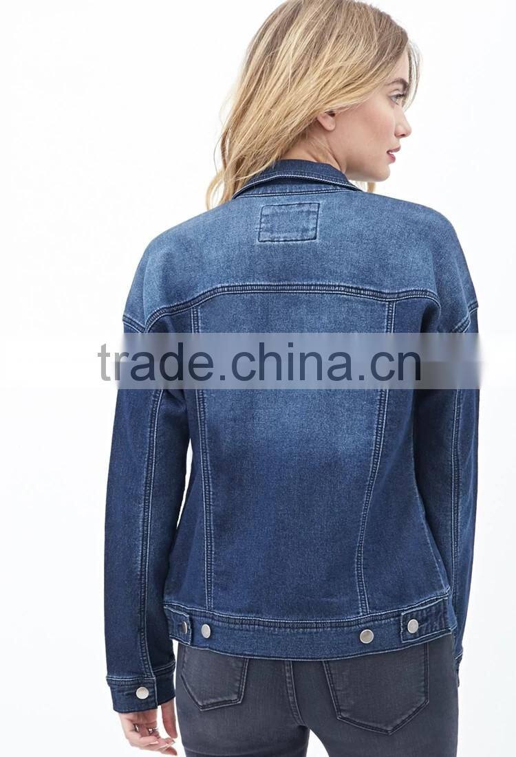 Clearance Sale Women's blue denim jacket plus size denim jacket buttoned denim jacket clearance online