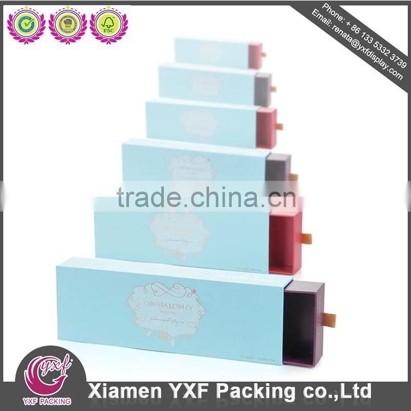 Gold shiny purple glossy finished hair extension packaging box