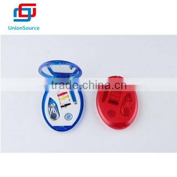 sewing kit with mirror, plastic material and can foldable,irregular shape