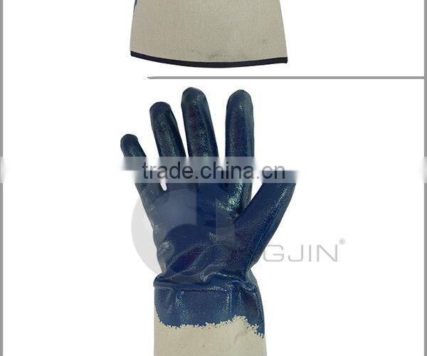 Heavy Duty, Wide Cuff, Open-Back Nitrile Coated Work Gloves
