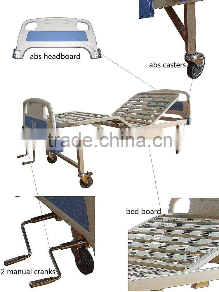 Wholesale Price CE ISO Approved Manual Hospital Bed With 2 Crank