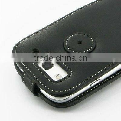 leather case for Samsung Galaxy S3 - Flip Top Type (Black) GT-i9300
