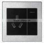 reset wall switch and socket , aluminium and stainless steel and PC panel