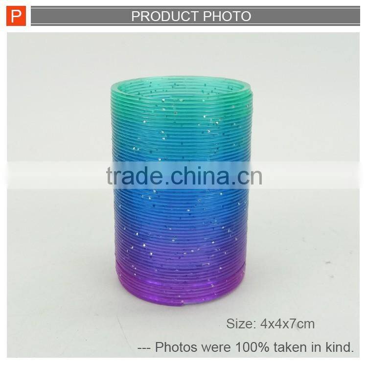 4.5cm promotiontoys rainbow bouncing spring slinky toys