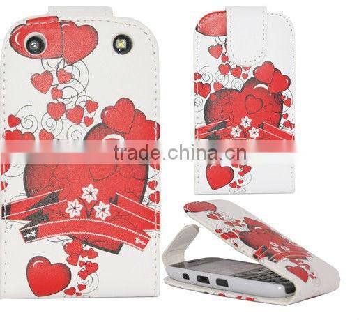 Love Heart Leather Flip Case Cover For BlackBerry BB Curve 9220 9320