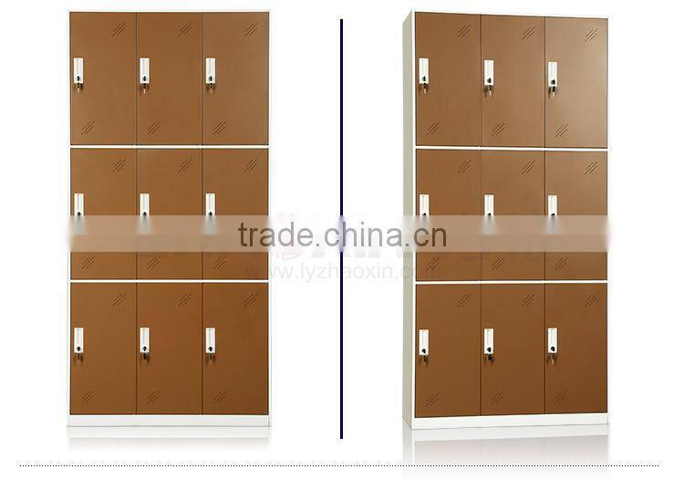 staff clothes wardrobe locker storage office furniture locker with 9 doors