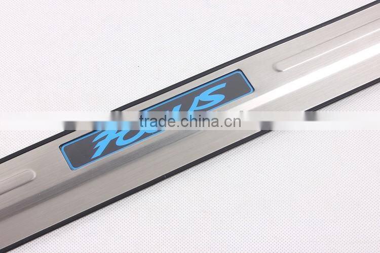LED Door Sill Scuff Plate ABS Chrome 4 Pcs Body Kit For F-oc us 2012 Accessories