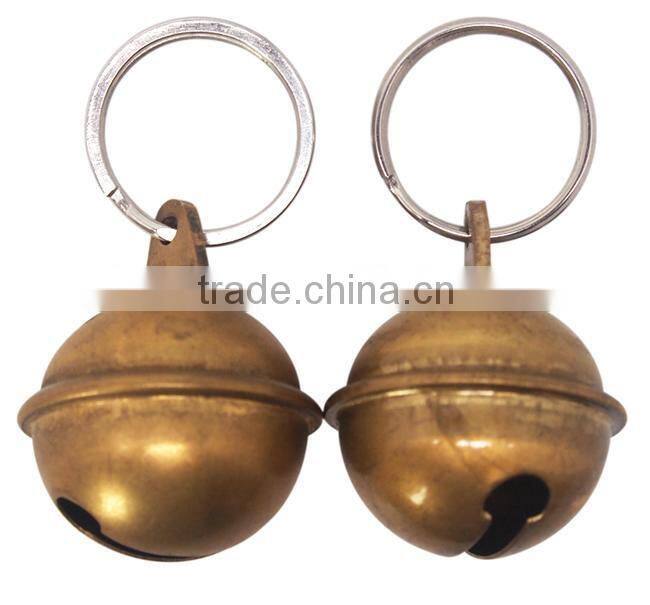 small brass pet bells with keyring for easy attach on collar (A731)