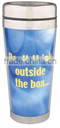 16oz Double wall paper inserted stainless steel travel mug/custom printed travel mugs