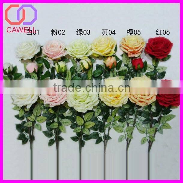 2016 new design fake silk cream white rose