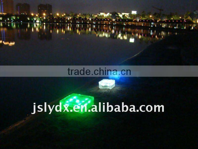 Solar Ice Glass Brick LED light solar garden light