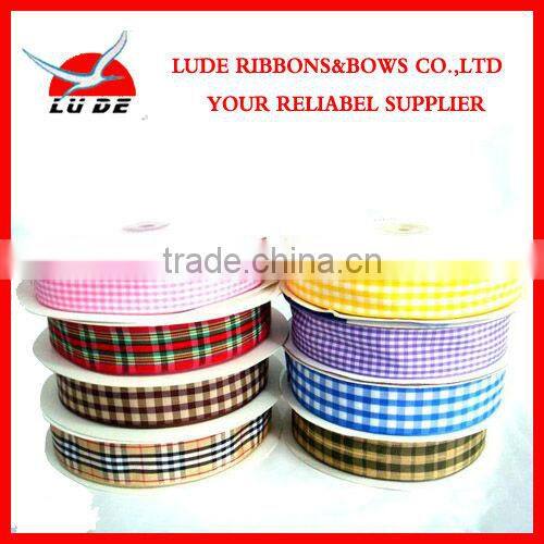2014 wholesale colorful plaid ribbon bows used on puppy bears