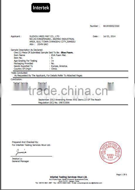 EVA floormat for laminate flooring