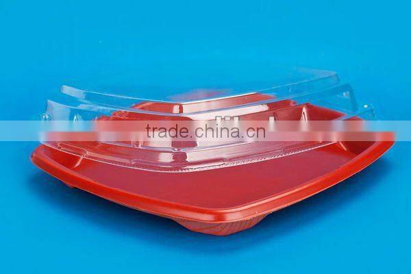 SM1-3123Red Printing Disposable Plastic Tray Blister