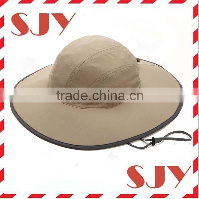 100% polyester dri fit wide brim folding women sun hats