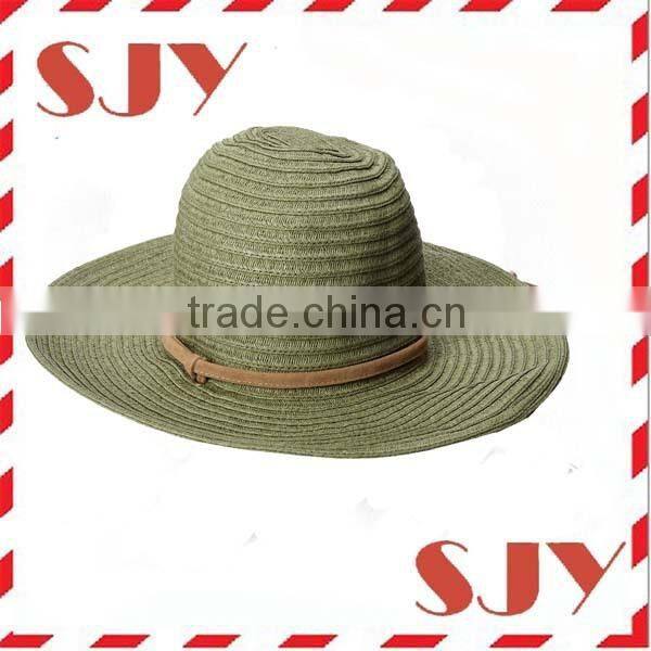 Fashion stripe Large-Brim Promotional Foldable Straw women Beach hat