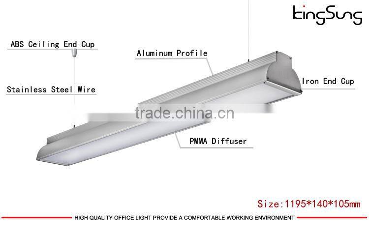Led Suspended Ceiling Office Light With Two Tubes Pmma Mask