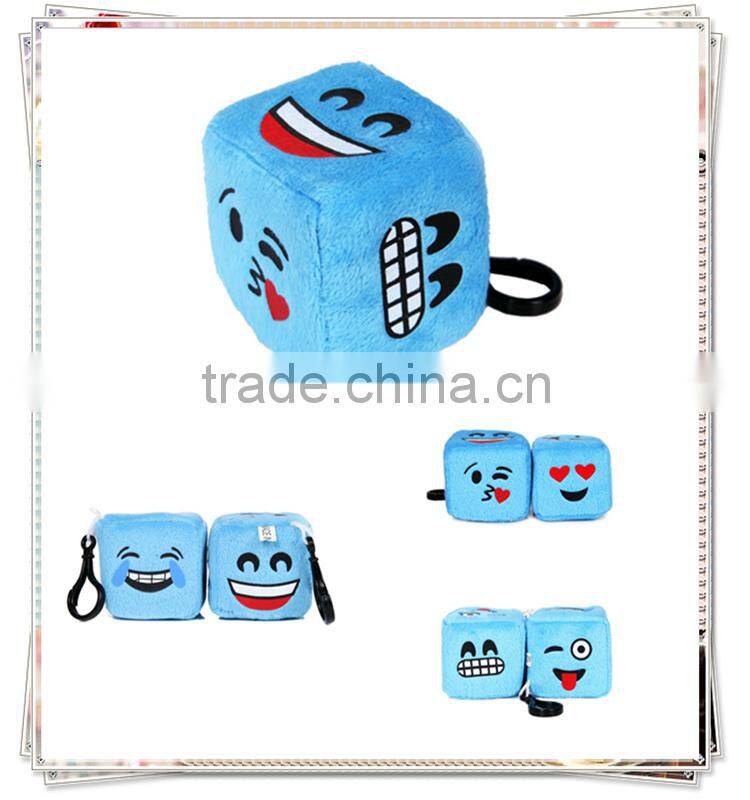 Innovational new products emoji plush pillow lovely emotion design colored dice