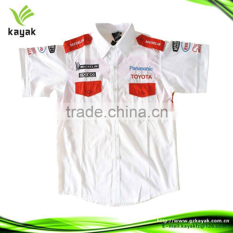 Red long sleeve motorbike racing suits/racing crew shirts