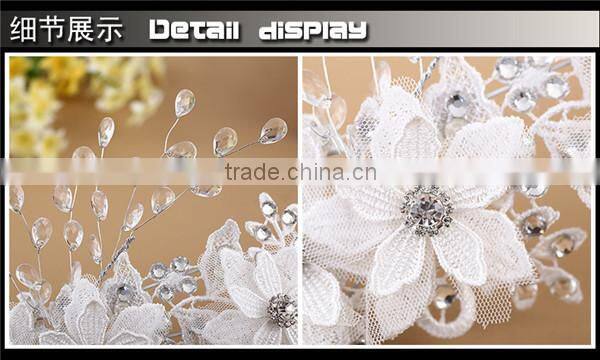MYLOVE factory sale handmade flower bridal lace hair accessory wholesale MLF110