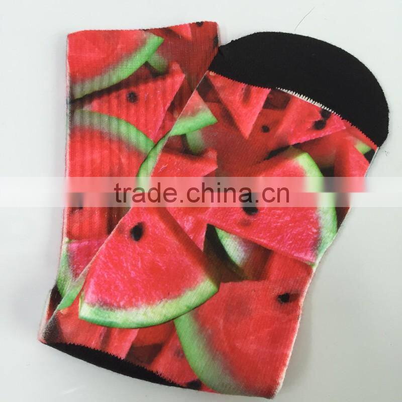 GSP-108 New fashion style high quality printed fruits unisex sublimation socks